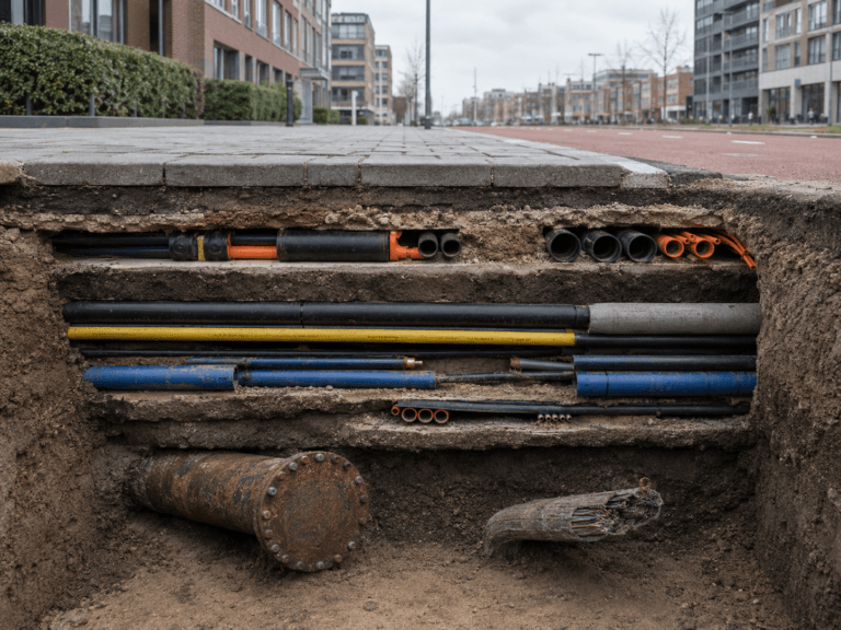 Vergeten kabels en leidingen onder de straat